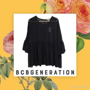 NWT BCBG chiffon top / blouse in navy blue